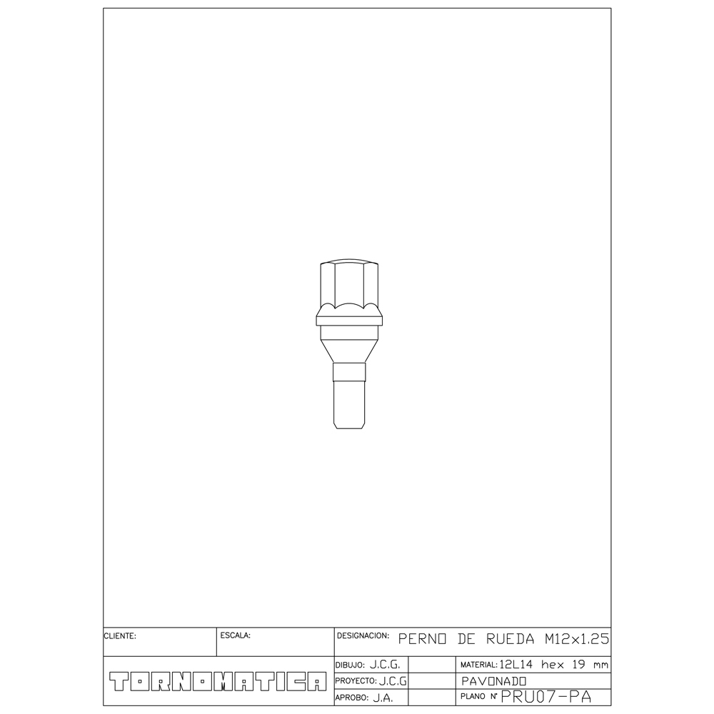 Perno de rueda M12×1,25